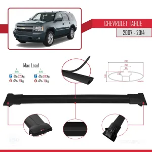 Chevrolet Tahoe 2007-2014 Arası ile Uyumlu FLY Model Ara Atkı Tavan Barı SİYAH 3 ADET BAR thumb 4