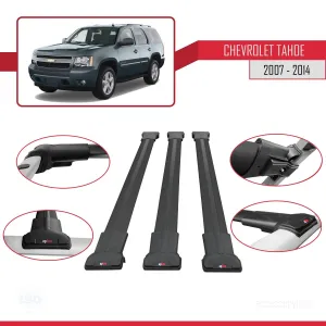 Chevrolet Tahoe 2007-2014 Arası ile Uyumlu FLY Model Ara Atkı Tavan Barı SİYAH 3 ADET BAR thumb 5