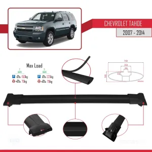 Chevrolet Tahoe 2007-2014 Arası ile uyumlu FLY Model Ara Atkı Tavan Barı SİYAH thumb 4