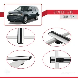 Chevrolet Tahoe 2007-2014 Arası ile uyumlu Basic Model Ara Atkı Tavan Barı GRİ 3 ADET thumb 4