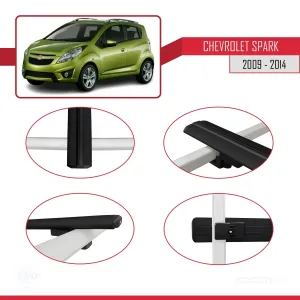 Chevrolet Spark 2009-2014 Arası ile uyumlu Basic Model Ara Atkı Tavan Barı SİYAH 3 ADET thumb 4