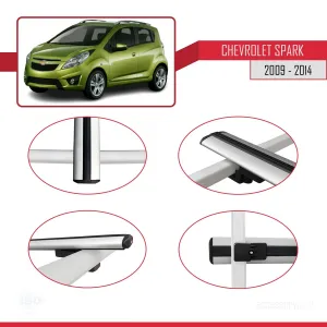 Chevrolet Spark 2009-2014 Arası ile uyumlu Basic Model Ara Atkı Tavan Barı GRİ 3 ADET thumb 4