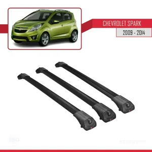 Chevrolet Spark 2009-2014 Arası ile uyumlu ACE-1 Ara Atkı Tavan Barı SİYAH 3 ADET BAR thumb 3