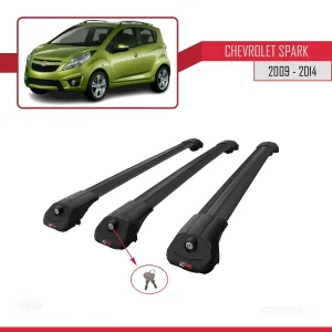 Chevrolet Spark 2009-2014 Arası ile uyumlu ACE-1 Ara Atkı Tavan Barı SİYAH 3 ADET BAR thumb 4