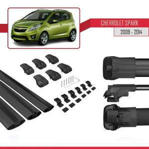 Chevrolet Spark 2009-2014 Arası ile uyumlu ACE-1 Ara Atkı Tavan Barı SİYAH 3 ADET BAR thumb 5