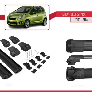 Chevrolet Spark 2009-2014 Arası ile uyumlu ACE-1 Ara Atkı Tavan Barı SİYAH thumb 5