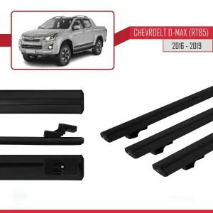 Chevrolet D-Max (RT85) 2016-2019 Arası ile uyumlu Basic Model Ara Atkı Tavan Barı SİYAH 3 ADET thumb 3
