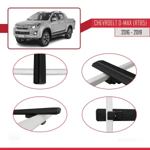 Chevrolet D-Max (RT85) 2016-2019 Arası ile uyumlu Basic Model Ara Atkı Tavan Barı SİYAH 3 ADET thumb 4