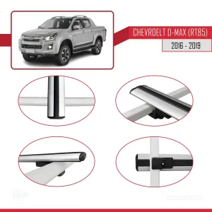 Chevrolet D-Max (RT85) 2016-2019 Arası ile uyumlu Basic Model Ara Atkı Tavan Barı GRİ 3 ADET thumb 4