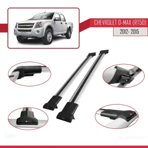Chevrolet D-Max (RT50) 2012-2015 Arası ile Uyumlu FLY Model Ara Atkı Tavan Barı GRİ thumb 5
