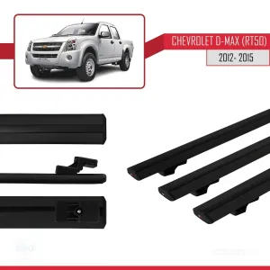 Chevrolet D-Max (RT50) 2012-2015 Arası ile uyumlu Basic Model Ara Atkı Tavan Barı SİYAH 3 ADET thumb 3