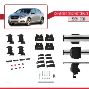Chevrolet Cruze Hatchback 2009-2016 Arası ile uyumlu ACE-4 Ara Atkı Tavan Barı GRİ thumb 4
