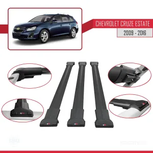 Chevrolet Cruze 2009-2016 Arası ile Uyumlu FLY Model Ara Atkı Tavan Barı SİYAH 3 ADET BAR thumb 5