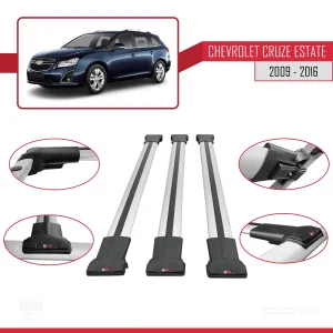 Chevrolet Cruze 2009-2016 Arası ile Uyumlu FLY Model Ara Atkı Tavan Barı GRİ 3 ADET BAR thumb 5