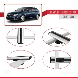 Chevrolet Cruze 2009-2016 Arası ile uyumlu Basic Model Ara Atkı Tavan Barı GRİ 3 ADET thumb 4