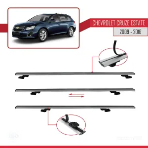 Chevrolet Cruze 2009-2016 Arası ile uyumlu Basic Model Ara Atkı Tavan Barı GRİ 3 ADET thumb 5