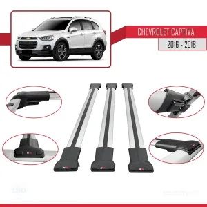 Chevrolet Captiva 2016-2018 Arası ile Uyumlu FLY Model Ara Atkı Tavan Barı GRİ 3 ADET BAR thumb 5