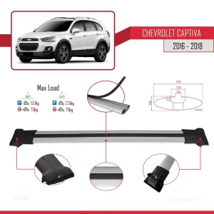 Chevrolet Captiva 2016-2018 Arası ile uyumlu FLY Model Ara Atkı Tavan Barı GRİ thumb 4
