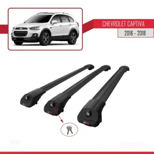 Chevrolet Captiva 2016-2018 Arası ile uyumlu ACE-1 Ara Atkı Tavan Barı SİYAH 3 ADET BAR thumb 4