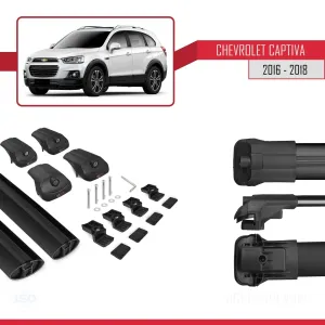 Chevrolet Captiva 2016-2018 Arası ile uyumlu ACE-1 Ara Atkı Tavan Barı SİYAH thumb 5