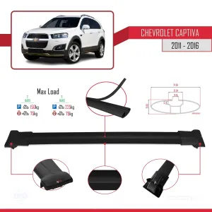 Chevrolet Captiva 2011-2016 Arası ile uyumlu FLY Model Ara Atkı Tavan Barı SİYAH thumb 4