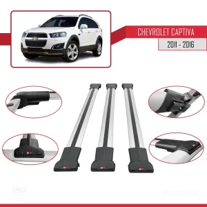 Chevrolet Captiva 2011-2016 Arası ile Uyumlu FLY Model Ara Atkı Tavan Barı GRİ 3 ADET BAR thumb 5