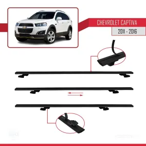 Chevrolet Captiva 2011-2016 Arası ile uyumlu Basic Model Ara Atkı Tavan Barı SİYAH 3 ADET thumb 5