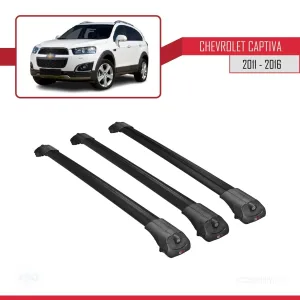 Chevrolet Captiva 2011-2016 Arası ile uyumlu ACE-1 Ara Atkı Tavan Barı SİYAH 3 ADET BAR thumb 3