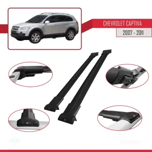Chevrolet Captiva 2007-2011 Arası ile uyumlu FLY Model Ara Atkı Tavan Barı SİYAH thumb 5