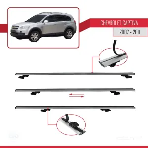Chevrolet Captiva 2007-2011 Arası ile uyumlu Basic Model Ara Atkı Tavan Barı GRİ 3 ADET thumb 5