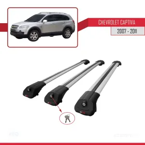 Chevrolet Captiva 2007-2011 Arası ile uyumlu ACE-1 Ara Atkı Tavan Barı GRİ 3 ADET BAR thumb 4