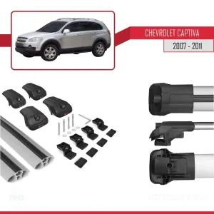 Chevrolet Captiva 2007-2011 Arası ile uyumlu ACE-1 Ara Atkı Tavan Barı GRİ thumb 5