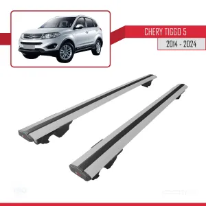 Chery Tiggo 5 2014 ve Sonrası ile uyumlu HOOK Model Anahtar Kilitli Ara Atkı Tavan Barı GRİ thumb 4