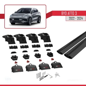 BYD Atto 3 2022 ve Sonrası ile uyumlu ACE-2 Ara Atkı Tavan Barı SİYAH thumb 5