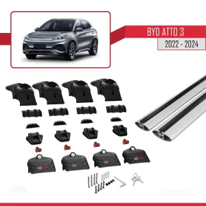 BYD Atto 3 2022 ve Sonrası ile uyumlu ACE-2 Ara Atkı Tavan Barı GRİ thumb 5