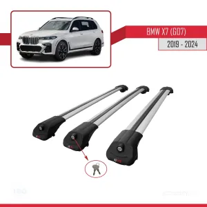 BMW X7 (G07) 2019 ve Sonrası ile uyumlu ACE-1 Ara Atkı Tavan Barı GRİ 3 ADET BAR thumb 4
