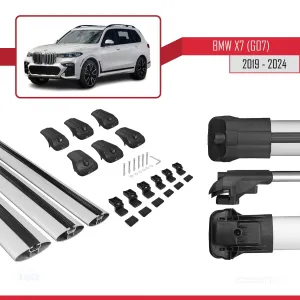 BMW X7 (G07) 2019 ve Sonrası ile uyumlu ACE-1 Ara Atkı Tavan Barı GRİ 3 ADET BAR thumb 5