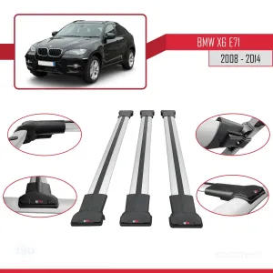 BMW X6 2008-2014 Arası ile Uyumlu FLY Model Ara Atkı Tavan Barı GRİ 3 ADET BAR thumb 5