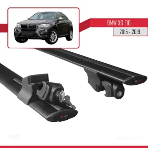 Bmw X6 (F16) 2015-2019 Arası ile uyumlu HOOK Model Anahtar Kilitli Ara Atkı Tavan Barı SİYAH thumb 5