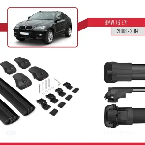 BMW X6 (E71) için 2008-2014 Arası ile uyumlu ACE-1 Ara Atkı Tavan Barı SİYAH thumb 5