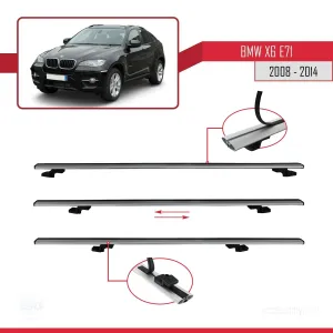 BMW X6 (E71) 2008-2014 Arası ile uyumlu Basic Model Ara Atkı Tavan Barı GRİ 3 ADET thumb 5