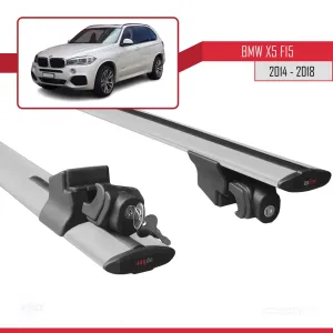 Bmw X5 (F15) 2014-2018 Arası ile uyumlu HOOK Model Anahtar Kilitli Ara Atkı Tavan Barı GRİ thumb 5