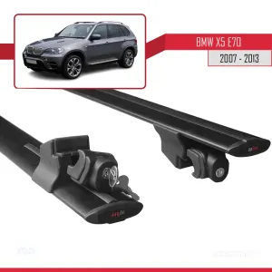 Bmw X5 (E70) 2007-2013 ve Arası ile uyumlu HOOK Model Anahtar Kilitli Ara Atkı Tavan Barı SİYAH thumb 5
