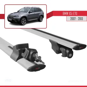Bmw X5 (E70) 2007-2013 ve Arası ile uyumlu HOOK Model Anahtar Kilitli Ara Atkı Tavan Barı GRİ thumb 5