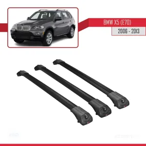 BMW X5 (E70) 2006-2013 Arası ile uyumlu ACE-1 Ara Atkı Tavan Barı SİYAH 3 ADET BAR thumb 3