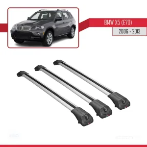 BMW X5 (E70) 2006-2013 Arası ile uyumlu ACE-1 Ara Atkı Tavan Barı GRİ 3 ADET BAR thumb 3
