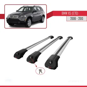 BMW X5 (E70) 2006-2013 Arası ile uyumlu ACE-1 Ara Atkı Tavan Barı GRİ 3 ADET BAR thumb 4
