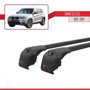 BMW X3 F25 2011-2017 Arası ile uyumlu ACE-2 Ara Atkı Tavan Barı SİYAH thumb 4