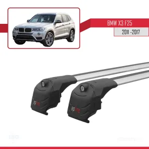 BMW X3 F25 2011-2017 Arası ile uyumlu ACE-2 Ara Atkı Tavan Barı GRİ thumb 4