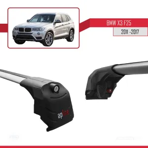 BMW X3 F25 2011-2017 Arası ile uyumlu ACE-2 Ara Atkı Tavan Barı GRİ thumb 5
